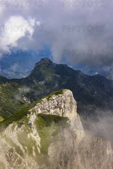 View from the Gamsfeld into the Osterhorn group, Russbach, Salzkammergut, Salzburg province,