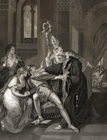 Edwy All-Fair oder Eadwig, ca. 941-959 n. Chr., König von England und Königin Elgiva, ergriffen von