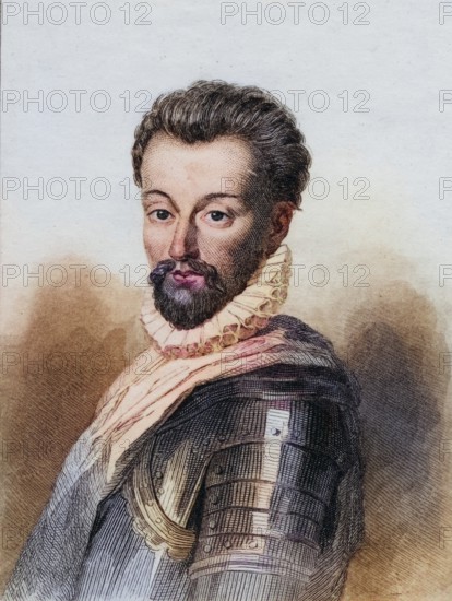 Henri, 2nd Prince of Conde, 1552-1588. Leader of the Huguenots. Photo-etching from a portrait in