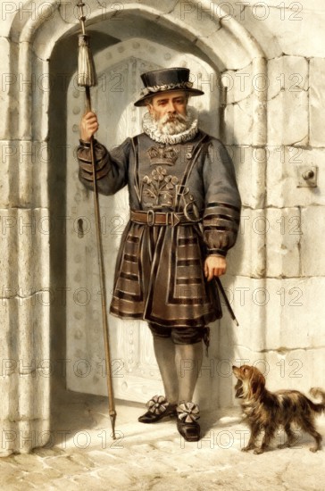 A Yeoman Warder of Her Majesty's Royal Palace and Fortress the Tower of London, or Beefeater,