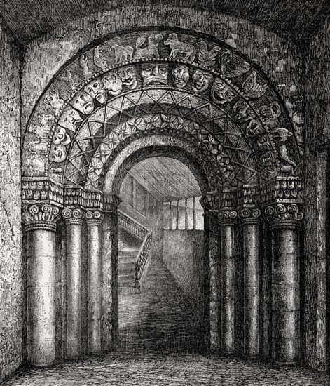 The Norman Doorway of St Giles' Cathedral removed in the 18th century, Edinburgh, Scotland, United