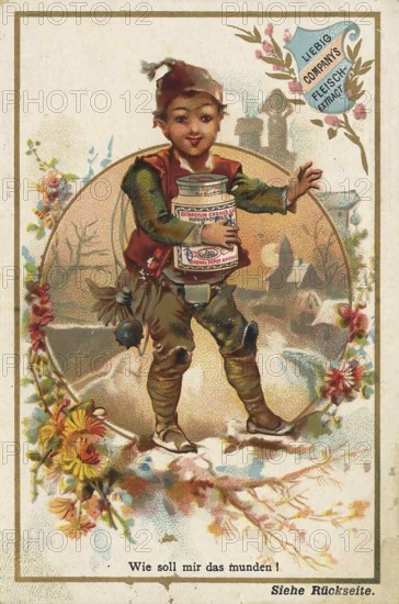 Picture series Children in various professions with Liebig glass, Liebig picture, digitally
