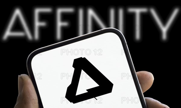Dhaka, Bangladesh- 20 Jan 2025: Affinity logo is displayed on smartphone. Affinity is a software