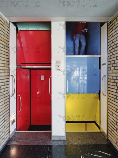 Paternoster lift in the heritage-protected town hall of Lünen, Ruhr area, North Rhine-Westphalia,