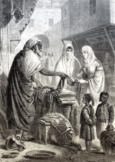Market stand, medina quarter, Essaouira, Morocco, 19th century