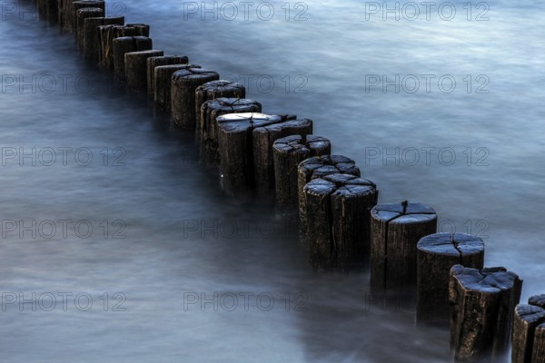 Grooves in the sea, long exposure, Zingst, Fischland-Darß-Zingst, Western Pomerania Lagoon Area