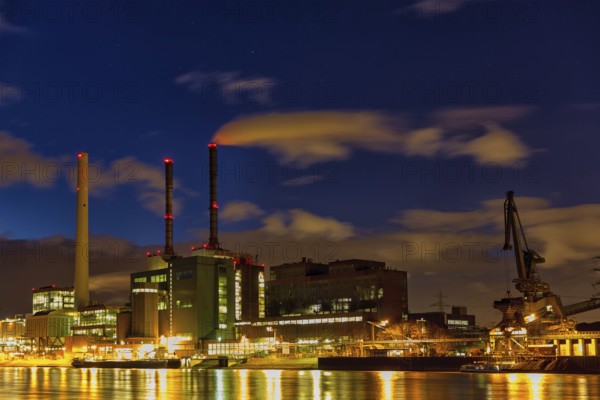 Large power plant, GKM, coal-fired power plant, Mannheim, Ebergie, electricity, economy, power