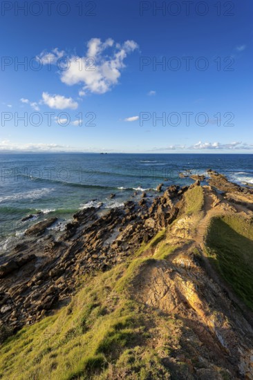 Rocky coast on the Pacific, ocean, sea, nature, landscape, blue sky, Byron bay, Queensland,