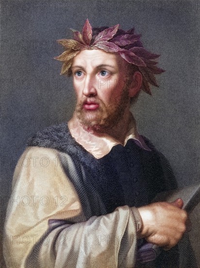 Torquato Tasso 1544-1595, Italian poet of the Renaissance. From the book Gallery of Portraits,