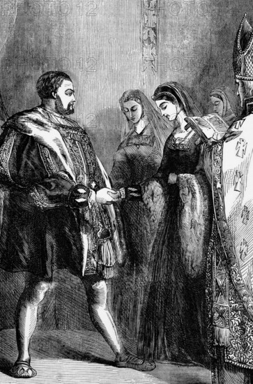 The marriage of Henry VIII to Catherine Parr on 12 July 1543, the last of his six wives. She was