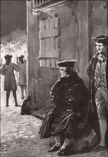 Clavigo with Beaumarchais, Funeral of Marie Beaumarchais, scene from Clavigo, a tragedy by Johann