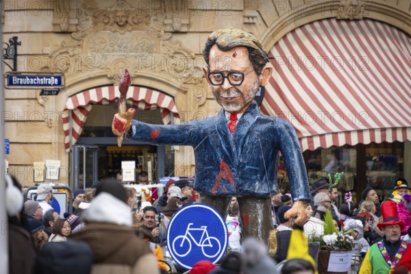 The Frankfurt carnival parade moves across the Römerberg in Frankfurt am Main on 15 February 2026.