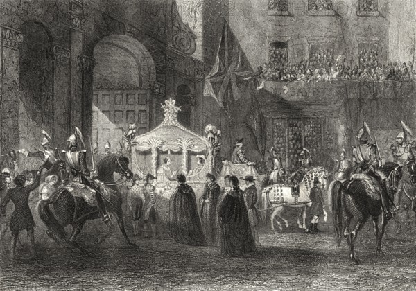 Der erste Besuch von Königin Victoria in der Londoner City als Königin, Temple Bar Zeremonie, 1837