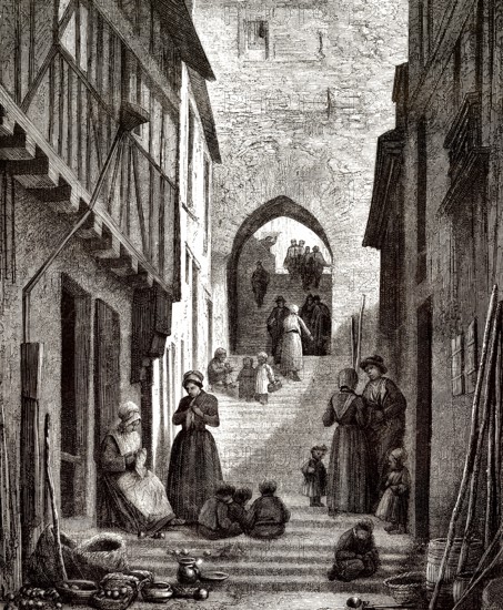 Alte Treppe L'escalier de grande poterne, Le Mans, Frankreich, Europa, 18. Jahrhundert