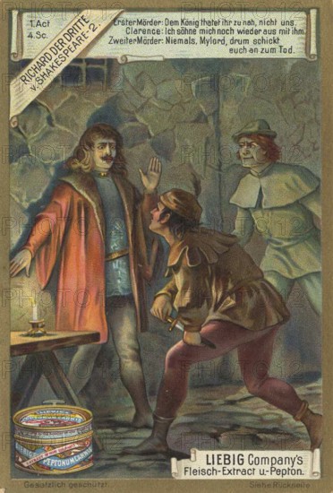 Series of pictures Richard the Third by Shakespeare, Liebig picture, digitally restored