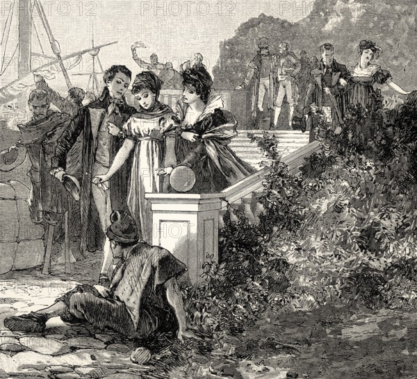 ACT IV., SCENE III., Eugenie, Governess, Counsellor, scene from THE NATURAL DAUGHTER, DIE