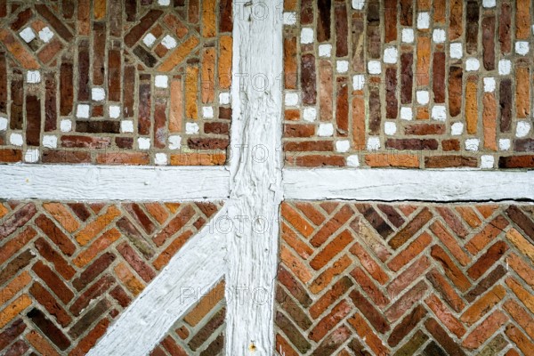 Detail of a historic timber-framed house, Altes Land area, Germany