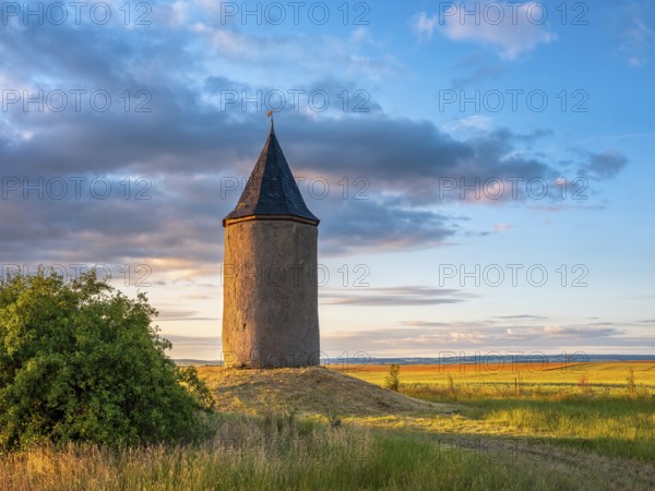 The Barkhäuser Tower in morning light, medieval tower, watch tower of the Erfurt city