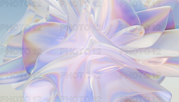 Explore the elegance of 3d abstract art with this iridescent design. Soft waves create a