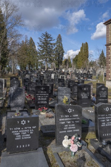 New graves at the Israeli cemetery, inaugurated in 1882, Werner-von Siemens Str. 2, Würzburg, Lower