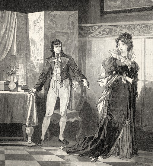 ACT II., SCENE II., Eugenie, Governess, scene from THE NATURAL DAUGHTER, DIE NATÜRLICHE TOCHTER, by