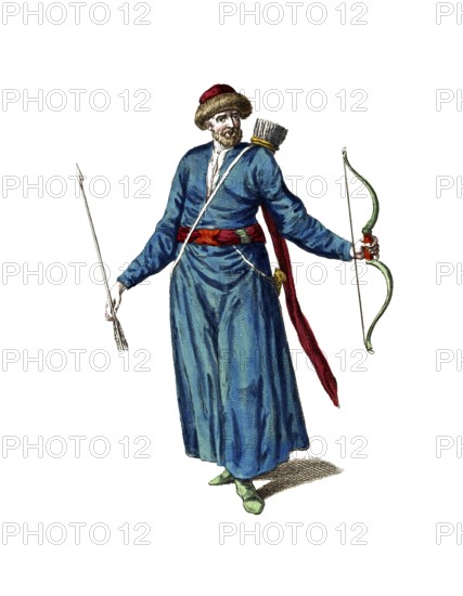 Historical clothing, fashion over time, traditional costume of a Tartar from the Crimea, 18th