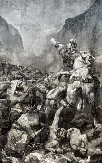 Roland, a Frankish military leader under Charlemagne at the Battle of Roncevaux Pass, 778