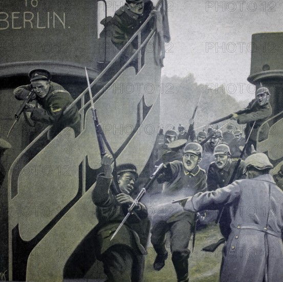 1st World War, Conquest of English omnibuses for the transport of troops to Ypres (original