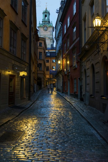 Houses in an alley of Gamla Stan, old town, centre, attraction, famous, city centre, city trip,