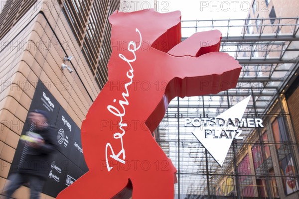 Berlinale Bear in front of the opening of the 76th Berlinale at the Theater am Potsdamer Platz in