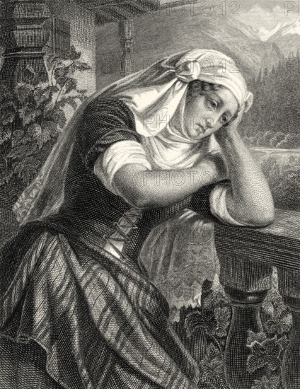 Hedwig, the wife of William Tell, character from the drama Wilhelm Tell by Friedrich Schiller, 1759