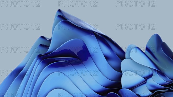 A mesmerizing abstract image with fluid blue waves creating a dynamic sense of motion and depth,