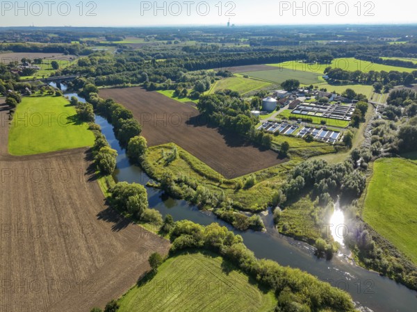 Datteln, North Rhine-Westphalia, Germany - Lippe landscape, wastewater treatment in the Datteln