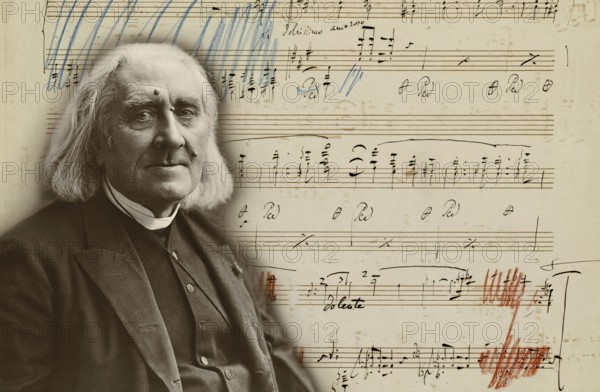Portrait of Franz Liszt, 1811-1886, Hungarian composer, virtuoso pianist, photograph by Nadar,