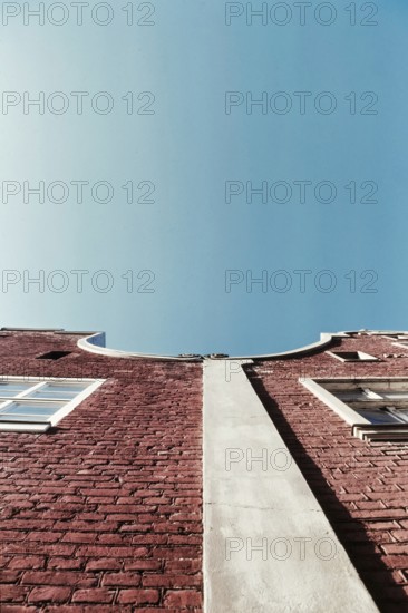 Historical photo of a façade of two houses in the Dutch Quarter in Potsdam, 1990, Potsdam, Germany