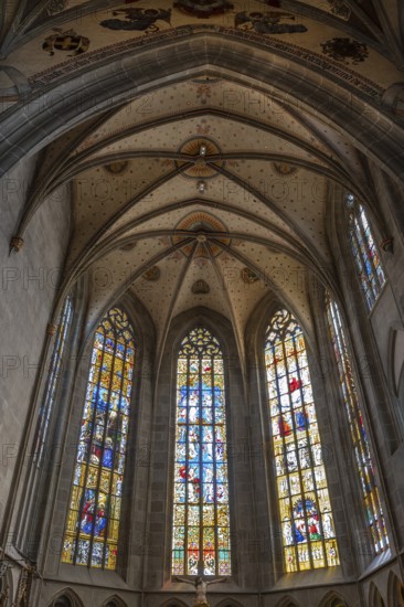 Historic church festivals in the chancel, Heilig-Kreuz-Münster, Rottweil, Baden-Württemberg,