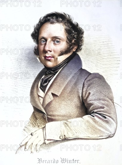 Berardo Winter (+1865), Italian opera singer (tenor), Historic, digitally restored reproduction