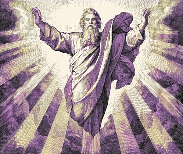 The Creation of Light, Old Testament, by Julius Schnorr von Carolsfeld, 1860, digitally altered