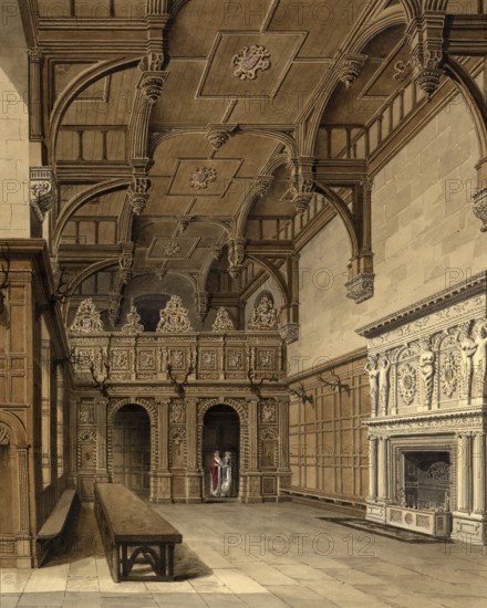 Interior view of the hall at Longleat the Seat of the Marquis of Bath, west of Warminster in