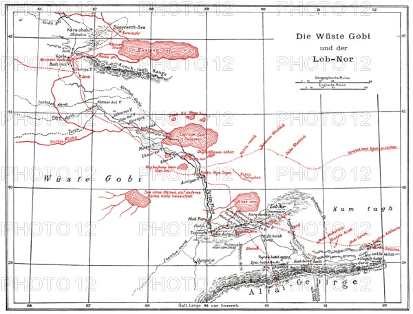 The Gobi Desert with Lop Nur or Lop Nor, East Asia, 19th century