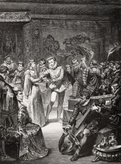Torch dance, wedding of Johann Wilhelm III with with Princess Jakobea of Baden, 1585