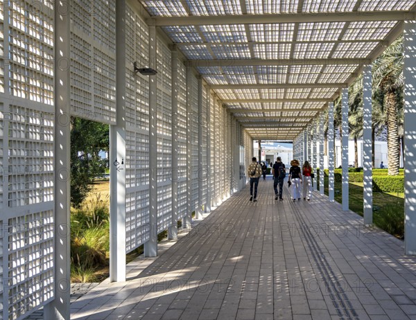 Louvre Abu Dhabi architecture, art museum by French architect Jean Nouvel, buildings on Saadiyat