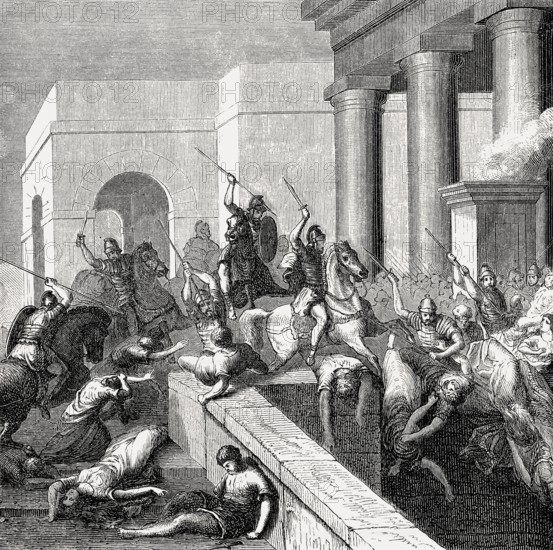 Gnaeus Pompeius Strabo and his soldiers fighting the forces of Marius and Lucius Cornelius Cinna,