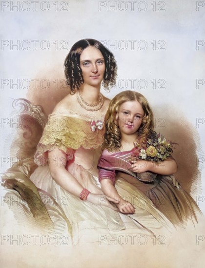 Maria (1808-1872), née Czernin and her daughter Wilhelmine (1838-1886) Kinsky. Countess,