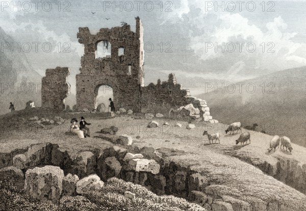Ruins of St Anthony's Chapel, Edinburgh, Scotland, 19th century, from Modern Athens by Th. H.