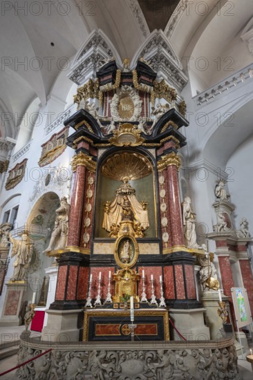 Side altar in the baroque church of St Martin, Grüner Markt, Bamberg, Upper Franconia, Bavaria,