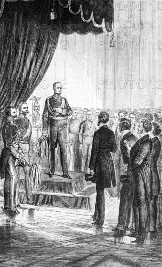 The imperial deputation of deputies from Frankfurt in front of Emperor Frederick William IV,