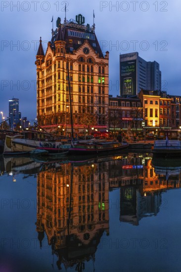 Westermeijer building, 1897 white house in eclectic style, historic Oude Haven, Rotterdam, the