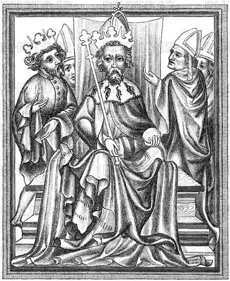 Golden Bull, Charles IV, born Wenceslaus, 1316-1378, King of Bohemia, Holy Roman Emperor, with his