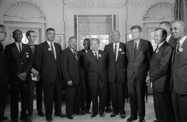 John F. Kennedy with representatives of the civil rights movement in the Oval Office, August 1963,